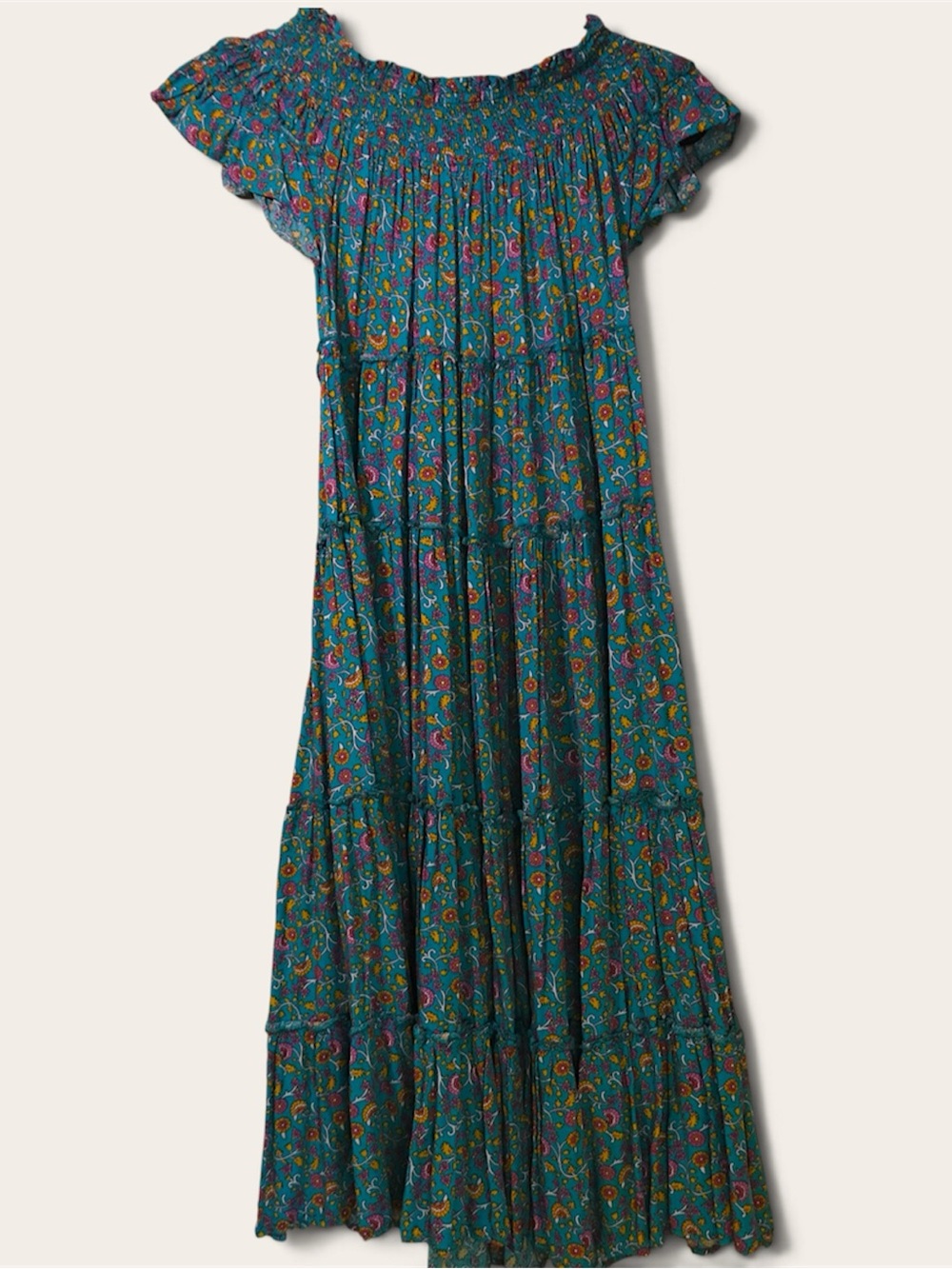 easel Navy Blue Floral Maxi Sundress with Adjustable Straps
